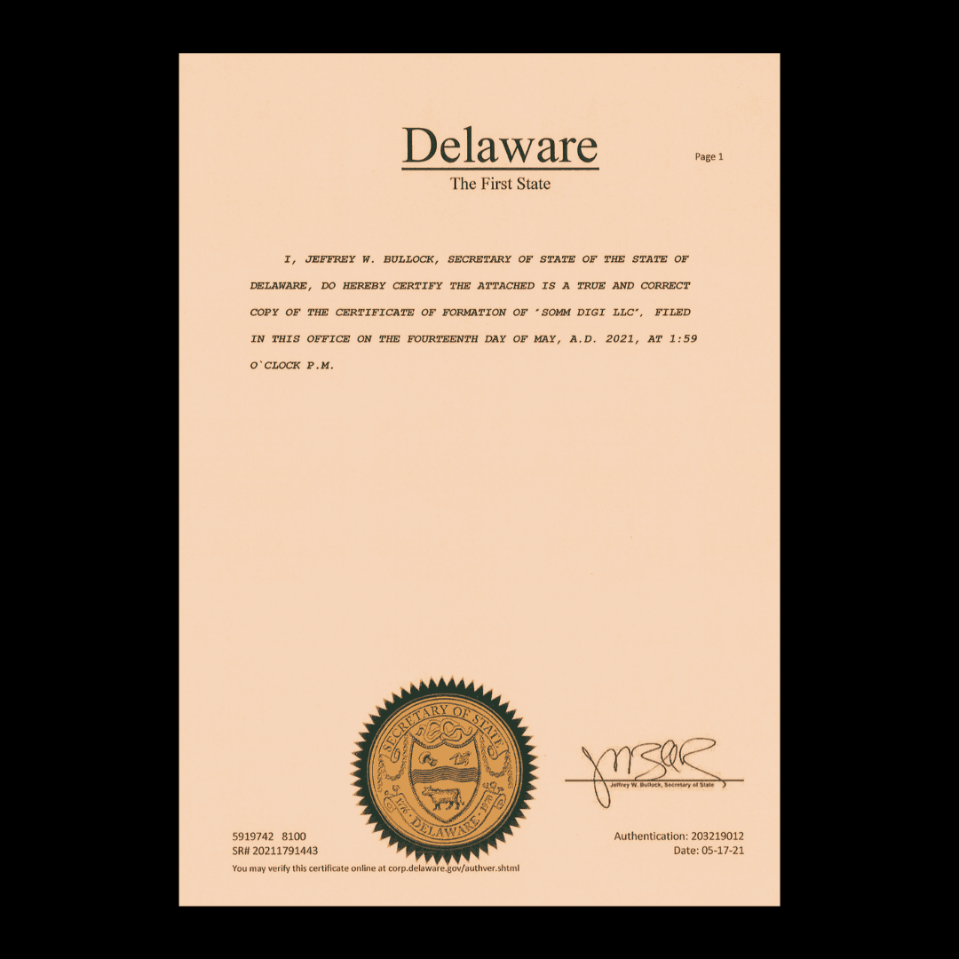 SOMM DIGI LLC — State of Delaware, 2021
